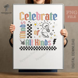 Celebrate Minds of All Kinds SVG, Autism Awareness Design (Digital Download)
