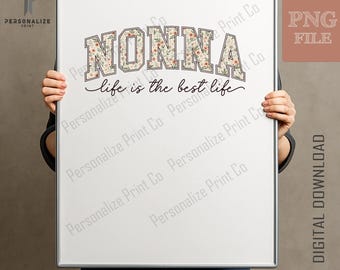 Nonna Life PNG para uso comercial, descarga digital por sublimación, archivo para manualidades de impresión bajo demanda.