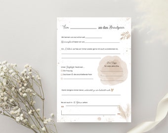 From 4.00 euros wedding guest book cards can be downloaded standard | Guestbook | wedding | Guest cards | wedding reception |