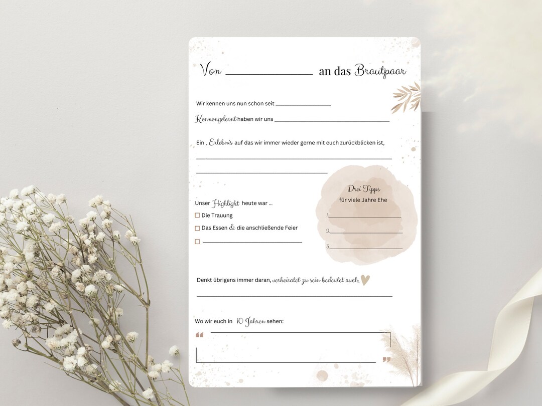 Wedding Guest Book Cards for Download Variant 2 Etsy Australia