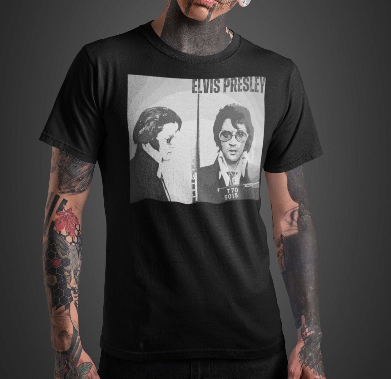 Elvis Presley Mugshot Photograph Graphic Tee Shirt