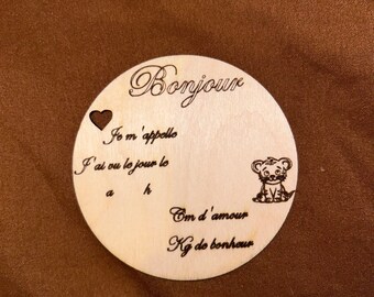 Carte de bienvenue naissance bébé
