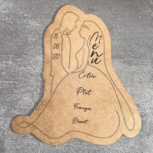 Menu mariage papier kraft