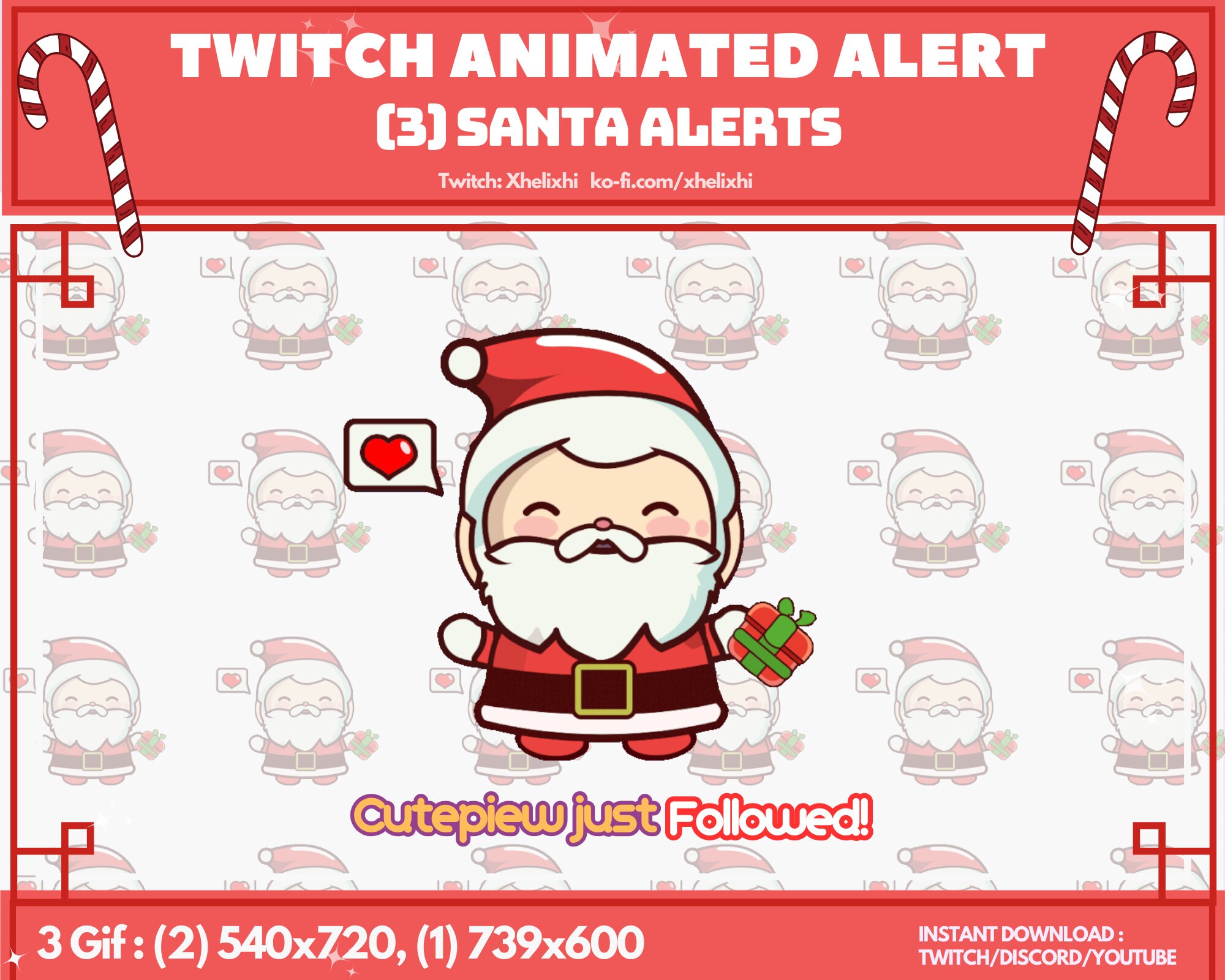 Alerta animada de Santa Alerta animada de Navidad Alerta - Etsy España