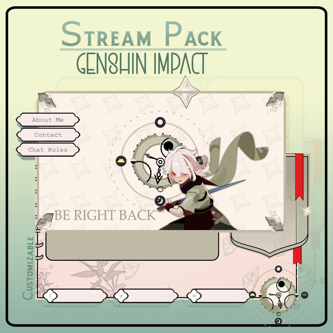 ANIME Animated SCREEN OVERLAY, Genshin Impact Overlay, Animated Overlay, Stream Overlay