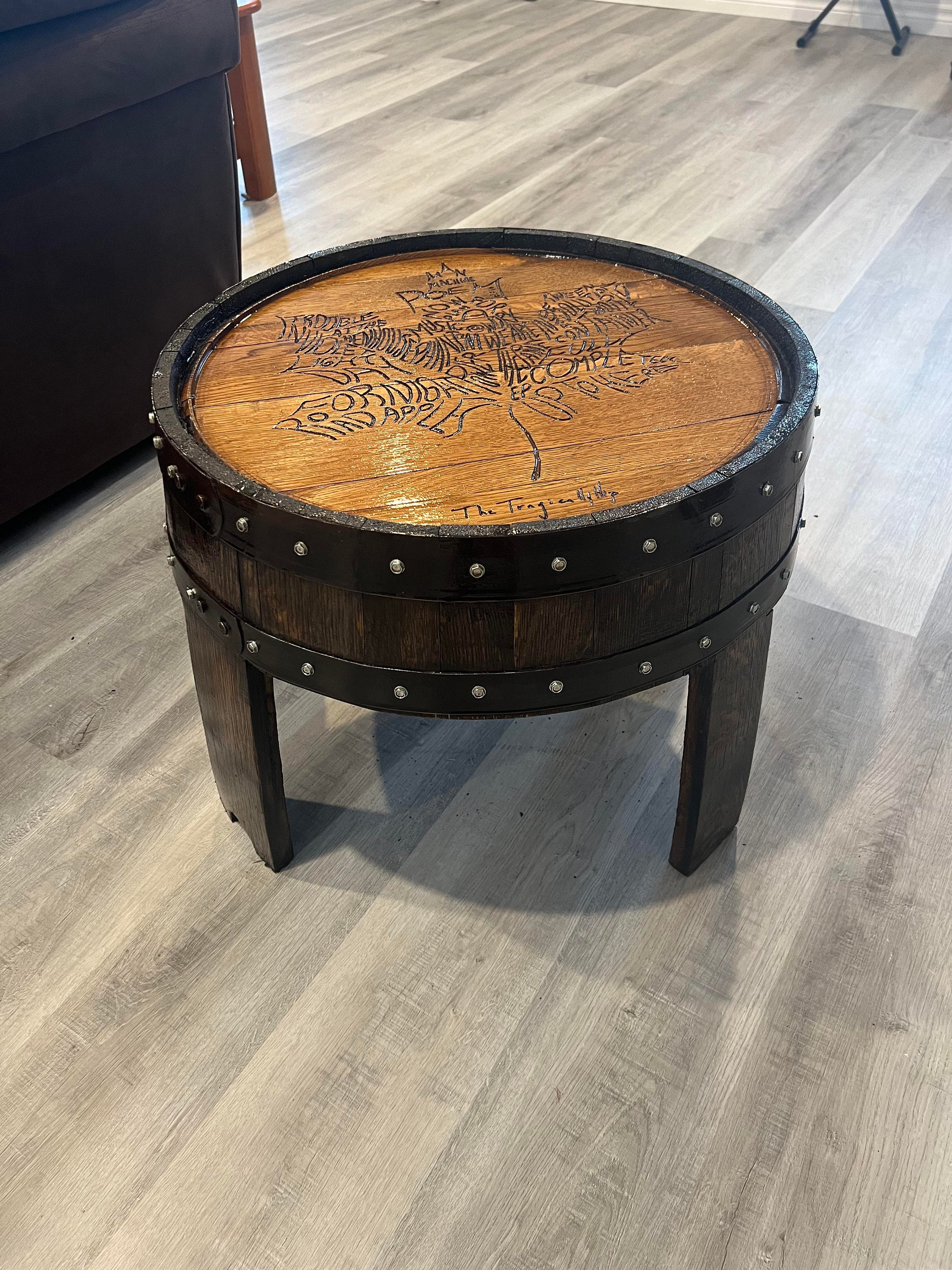 Beautiful Whiskey Barrel End Tables Etsy Canada