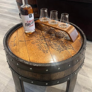 Whiskey barrel table and chairs deals $99