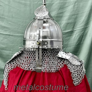 Ottoman Warrior Helmet – Authentic Medieval Turkish Armor with Chainmail & Engraved Design