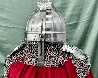 Ottoman Warrior Helmet – Authentic Medieval Turkish Armor with Chainmail & Engraved Design