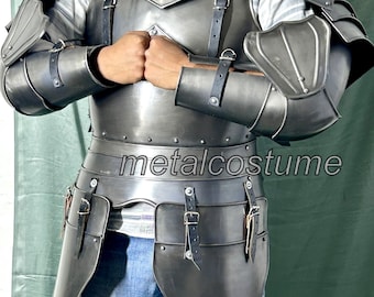 Medieval Knight's Full  Mild Steel Plate Armor Suit – Authentic Battle-Ready Costume for Warriors and Cosplay