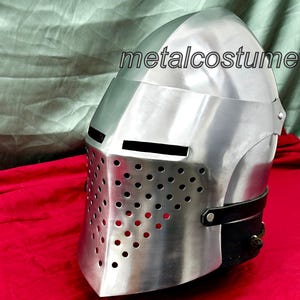 Gran Yelmo de Cruzado Medieval: Casco de Batalla de Caballero Templario para Recreación Histórica y Cosplay