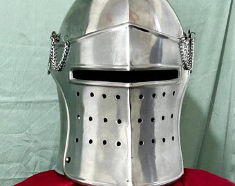 Medieval Barbute Warrior Helmet Templar Knight Fully Functional Helmet For Cosplay