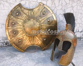 Escudo y casco de Aquiles de Troya, disfraz de guerrero griego para cosplay, regalo