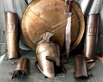 Ancient Greek Spartan Costume – Handmade Warrior Armor for LARP & Cosplay King Leonidas Spartan Outfit – 300 Movie-Inspired Costume for Men