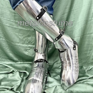 Handcrafted Medieval Leg Armor – Steel Greaves & Sabatons for Knights, LARP, SCA And Collectors