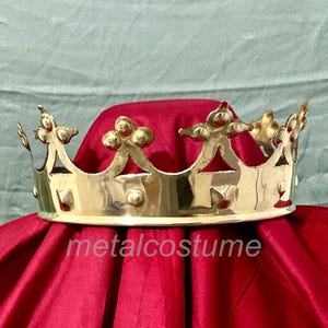 Von der Plantaget inspirierte Messing-Krone als römisches Königskostüm für Cosplay & Halloween