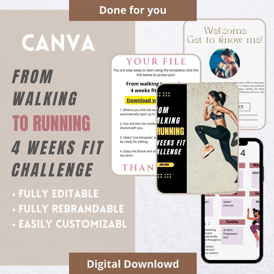 4 Weeks Fit Challenge to Move From Walking to Running Ebook - Etsy