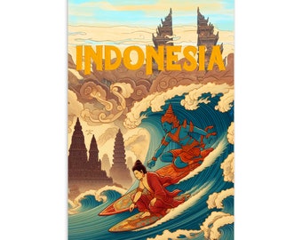 Postcard Postcard Indonesia Surfing, souvenir