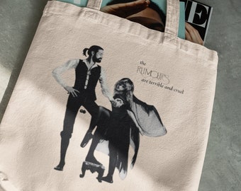 Rumors TS Tote Bag, Fleetwood Mac Album Cover, 1989 Merch, The Rumors are Terrible and Cruel, New Romantics Canvas Tote Bag