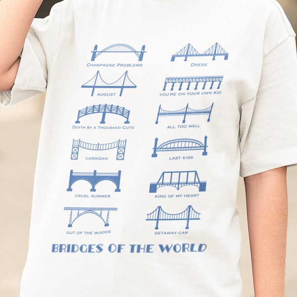 Best Bridges Shirt, Brücken der Welt, TS Songtexte, Grafik-T-Shirt