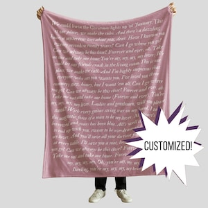 Swift Lyric Custom Blanket, Personalized Fan Gift, TS Merch, Velvet Fleece Blanket