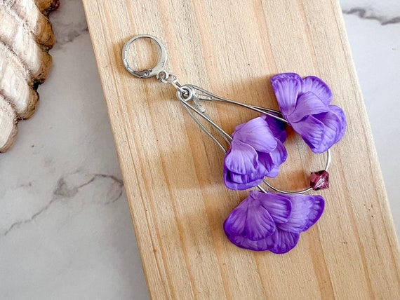 Lavender statement earrings best sale