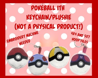 Pokeball ITH Pattern Keychain Plushie