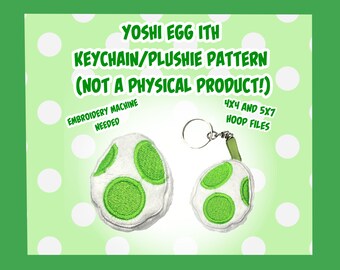 Yoshi Egg ITH Pattern Keychain Plushie