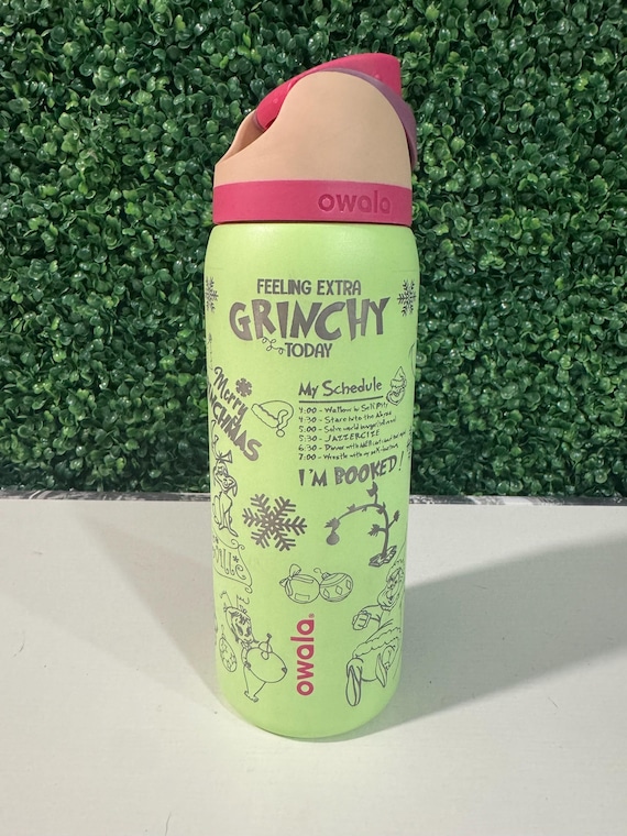 The Grinch  inspired 32oz Owala full wrapped tumbler