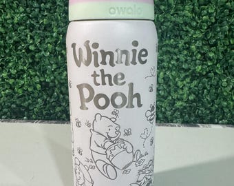 Winnie the Pooh inspired 32oz Owala full wrapped tumbler