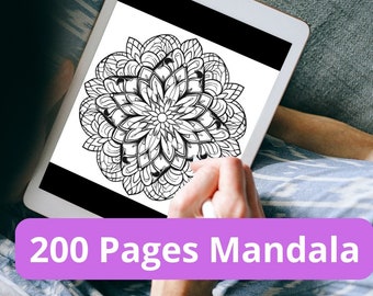 大人向けのマンダラ塗り絵 200 ページ PDF