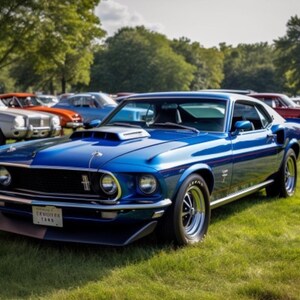 1969 Ford Mustang Mach 1 Digital Art Illustration Print for Wall Art, Cell Phone Wallpaper, Tablet Wallpaper, Home Decor, Tshirts, Images