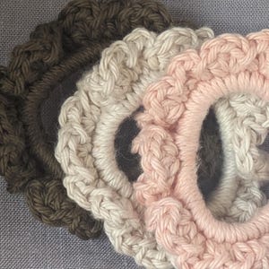 Handmade Cotton Hair Scrunchies for Ponytails or Messy Buns, Set of 3/Sorbet Delight Collection