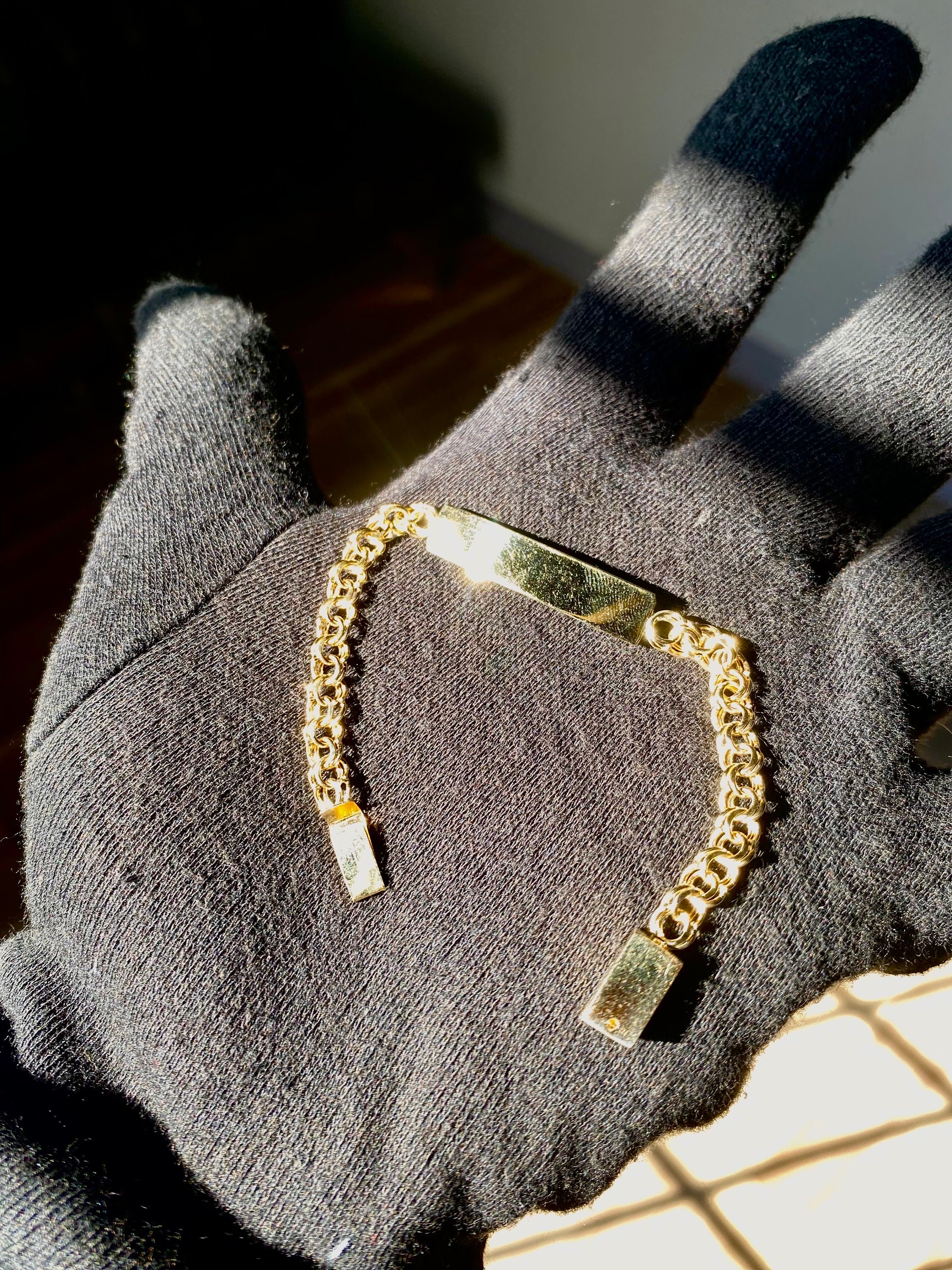 10K Gold baby/kid bracelets! Chino link style