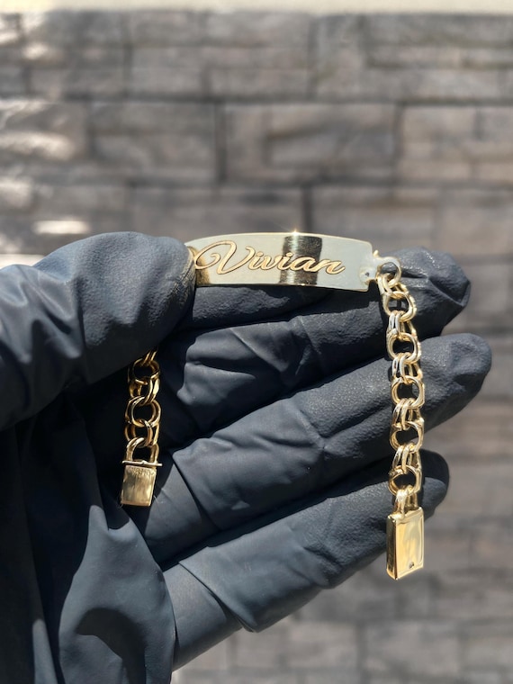 Esclavas de bebe en ORO SOLIDO 10K - tejido chino - 10k solid gold baby bracelets chino link!