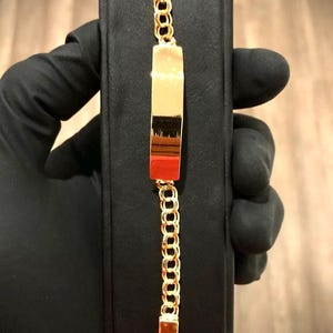 10k solid gold baby bracelets! Custom made to fit any baby size! Chino link - tejido chino