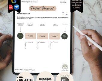 Project Proposal Template: Client Services, Consultant, Business (Word & Google Docs)