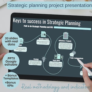 Strategic planning presentation, Strategy project, Business plan presentation, strategic plan power point, Business presentation, KPI