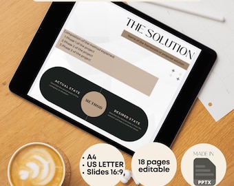 Business Proposal-Client Services Consultancy Project PowerPoint Template: Editable A4/US Letter (Digital Download)