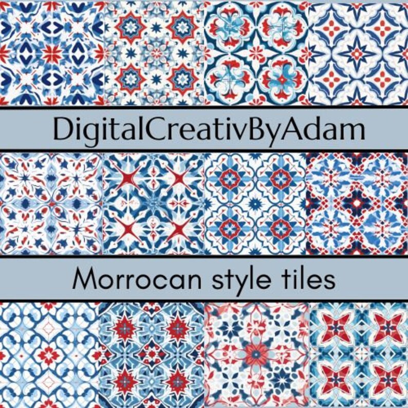 X12 Moroccan Pattern Tile Digital Downloads - Etsy