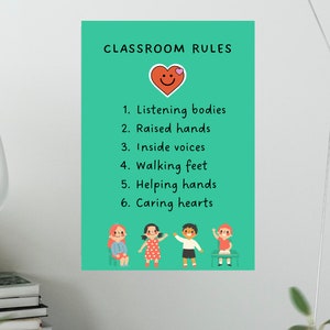 Classroom Rules Editable Template, Teacher Printable, Educator Wall Art, Classroom Decor, Teacher Rules Digital Template, Classroom Art