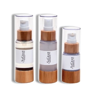 SaGrah Beauty Travel Trio Set - Anti-Aging Firming Hydrating Mist with Hyaluronic Acid, Anti-Aging Milk Oil Cleanser with Jojoba Milk