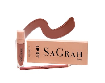 SaGrah Beauty Lip Kit - Long Lasting Liquid Lipstick and Lip Liner Set