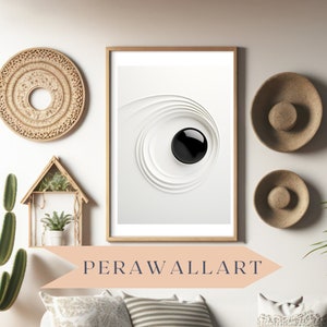 Yin Yang Abstract Wall Art | Modern Printable Zen Poster | Minimalist Digital Download for Home Decor