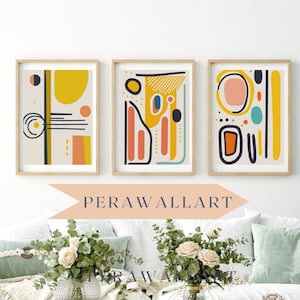 Abstract Wall Art Set: Vibrant Modern Prints (Digital Download)