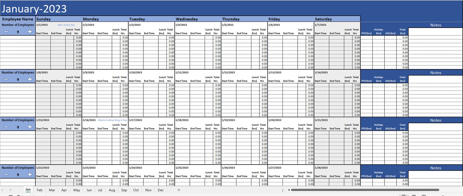 2025 Employee Schedule Etsy