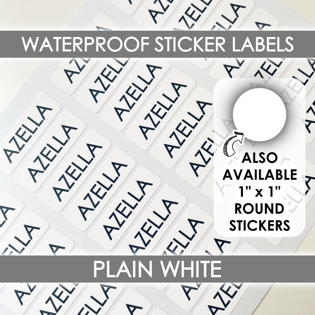 Plain White Sticker Labels. Personalized Waterproof White Etsy