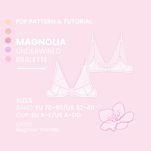 Magnolia Underwired Bralette Sewing Pattern with Tutorial (PDF Digital Download)