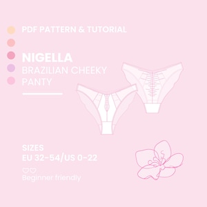 Brazilian Cheeky Panty Sewing Pattern with Tutorial, Panty Sewing Pattern, Panty Sewing Tutorial, Lingerie Pattern, DIY Panty, Panty Sewing