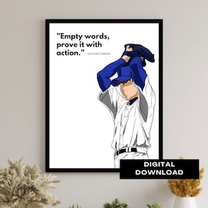 Anime Manga Poster _ Minimalist Anime Poster _ Minimalist Poster _ Anime Quotes _ Sports Quotes_Baseball